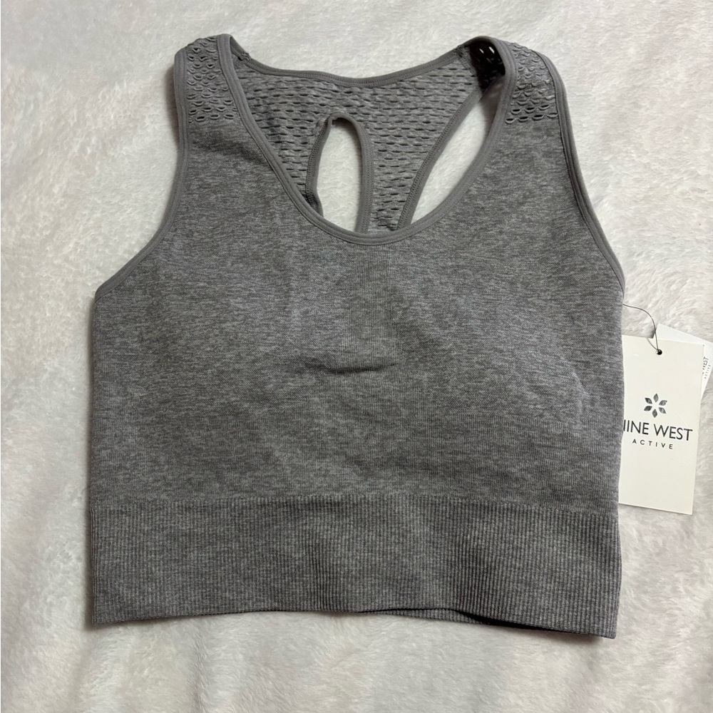 NWT Nine West Gray Padded Sports Bra